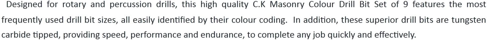 סט מקדחים וידיה מקצועי CK TOOLS T3113 TEXT